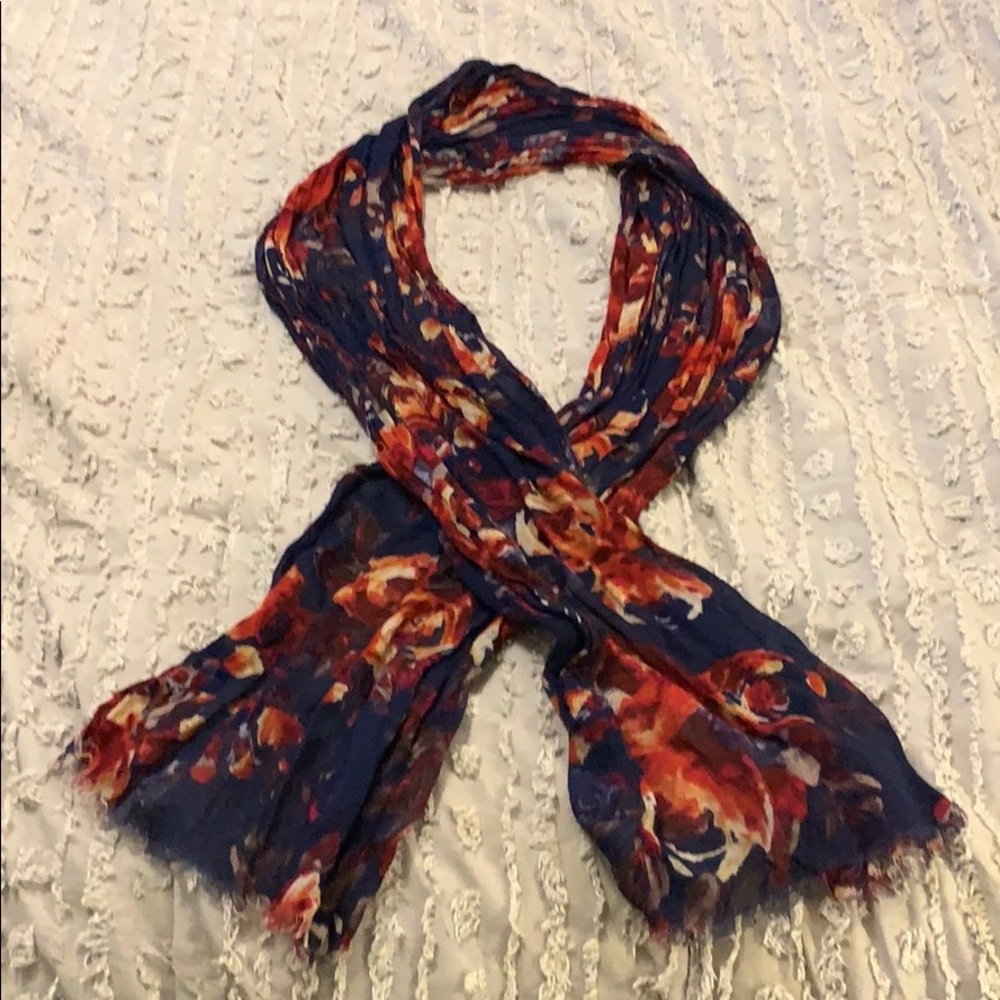 Blue floral scarf